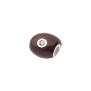 Queriot Sasso grande in argento, smalto marrone e diamante Brown SASA00LARBRB